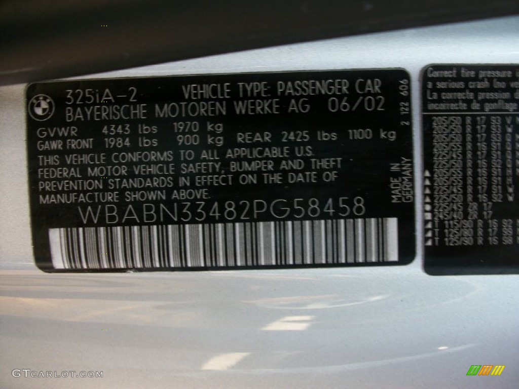 2002 3 Series 325i Coupe - Titanium Silver Metallic / Black photo #13