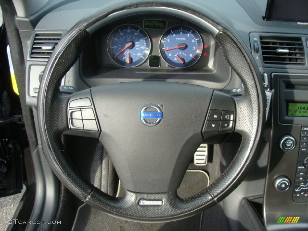 2008 Volvo C30 T5 Version 2.0 R-Design Off Black/Cream Steering Wheel Photo #58096208