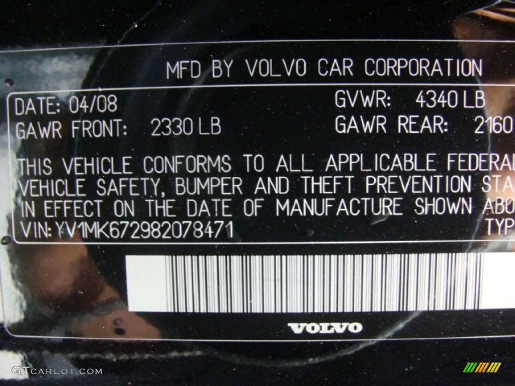 2008 C30 T5 Version 2.0 R-Design - Black Sapphire Metallic / Off Black/Cream photo #30