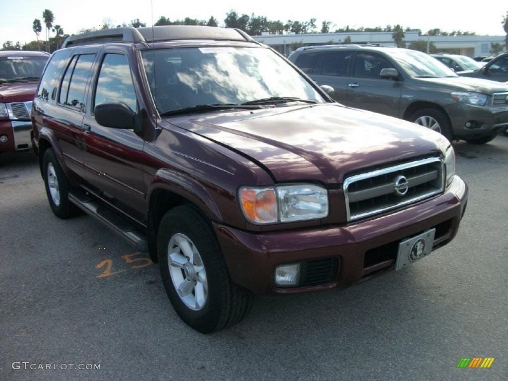 2003 Pathfinder SE - Merlot Red Pearl / Beige photo #9