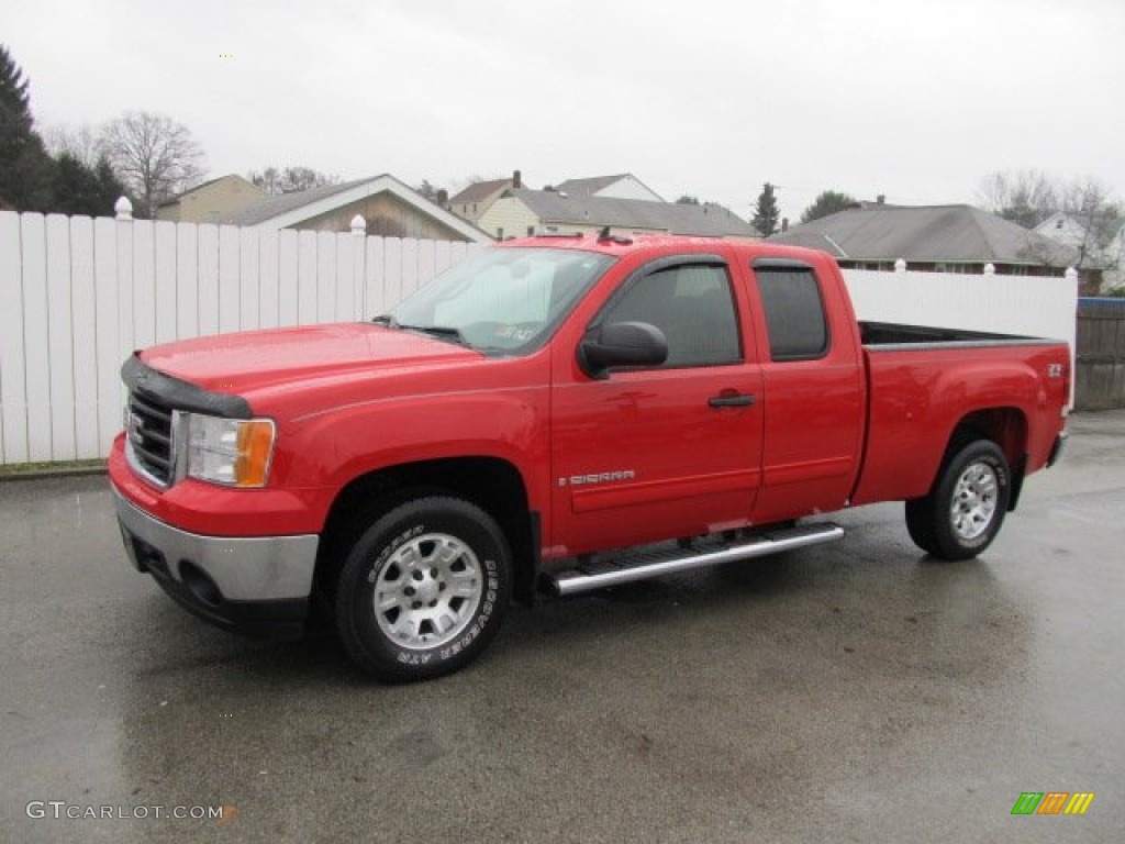 2008 Sierra 1500 SLE Extended Cab 4x4 - Fire Red / Ebony photo #1