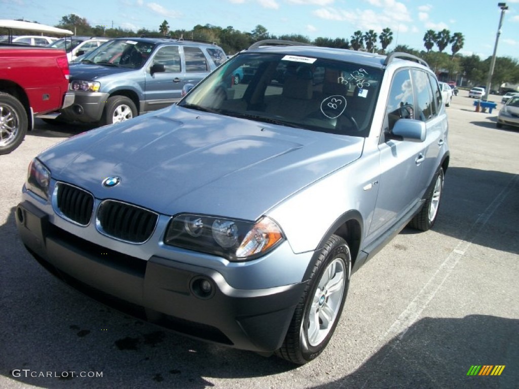 2005 X3 3.0i - Blue Water Metallic / Sand Beige photo #1