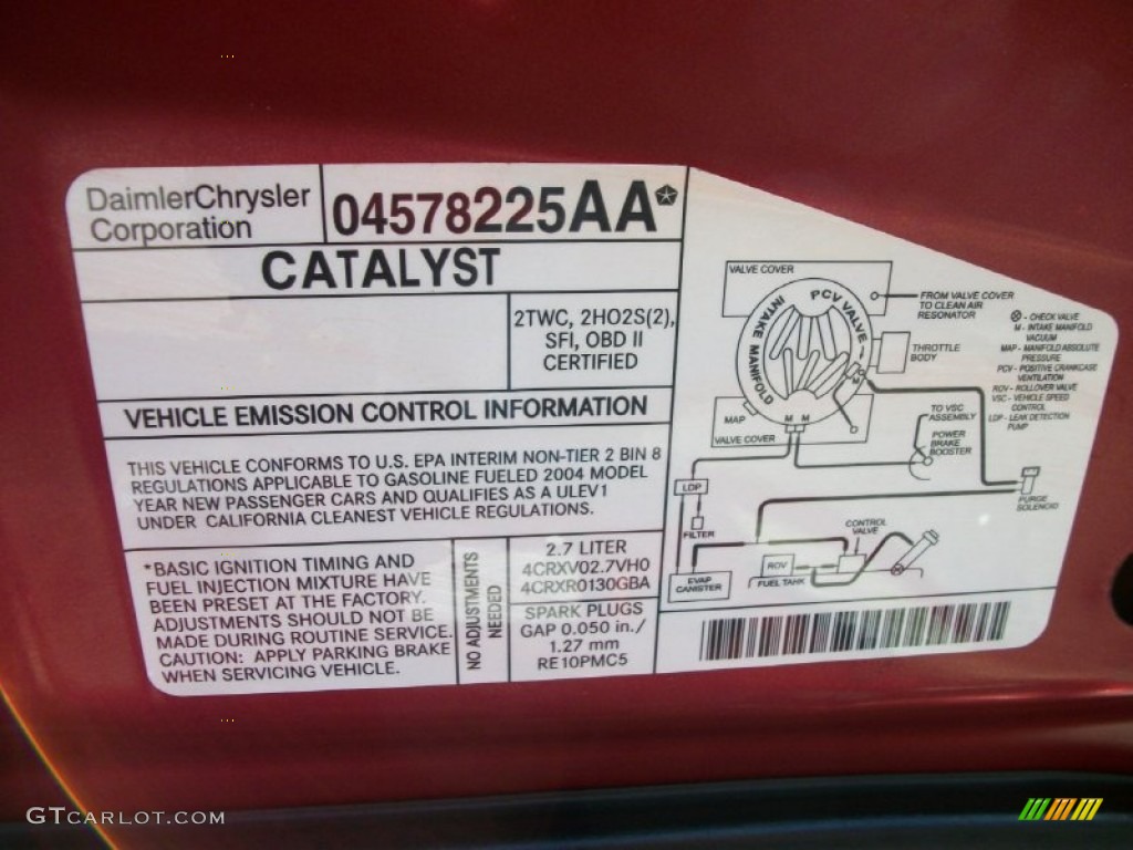 2004 Dodge Stratus ES Sedan Info Tag Photos