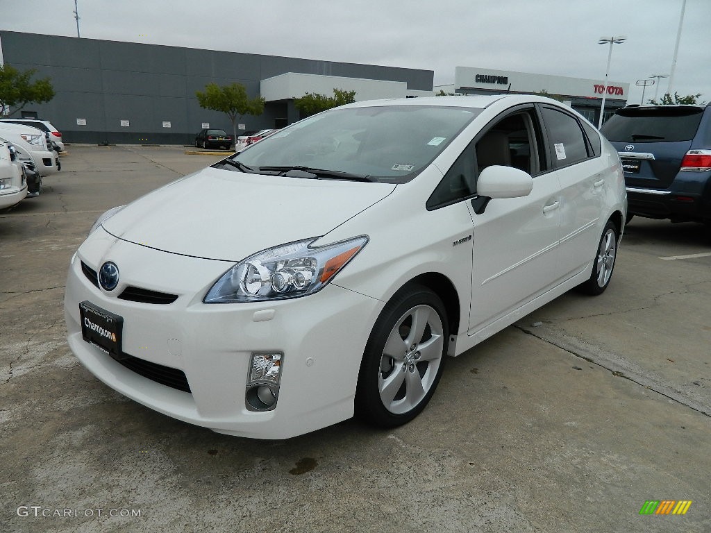 2011 Prius Hybrid V - Blizzard White Pearl / Bisque photo #1