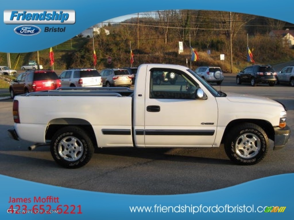 2000 Silverado 1500 LS Regular Cab - Summit White / Medium Gray photo #4