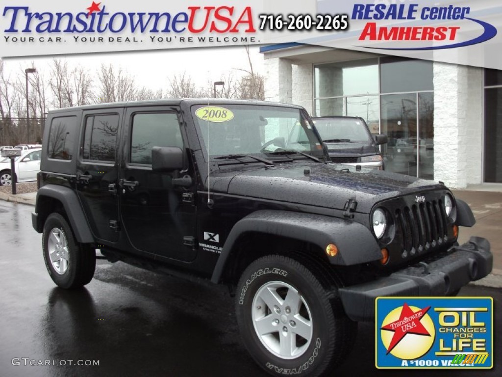 2008 Wrangler Unlimited X 4x4 - Black / Dark Slate Gray/Med Slate Gray photo #1