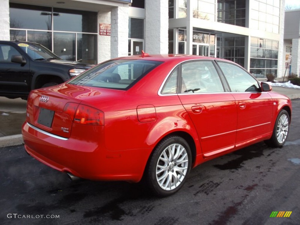 2008 A4 2.0T quattro S-Line Sedan - Brilliant Red / Beige photo #2