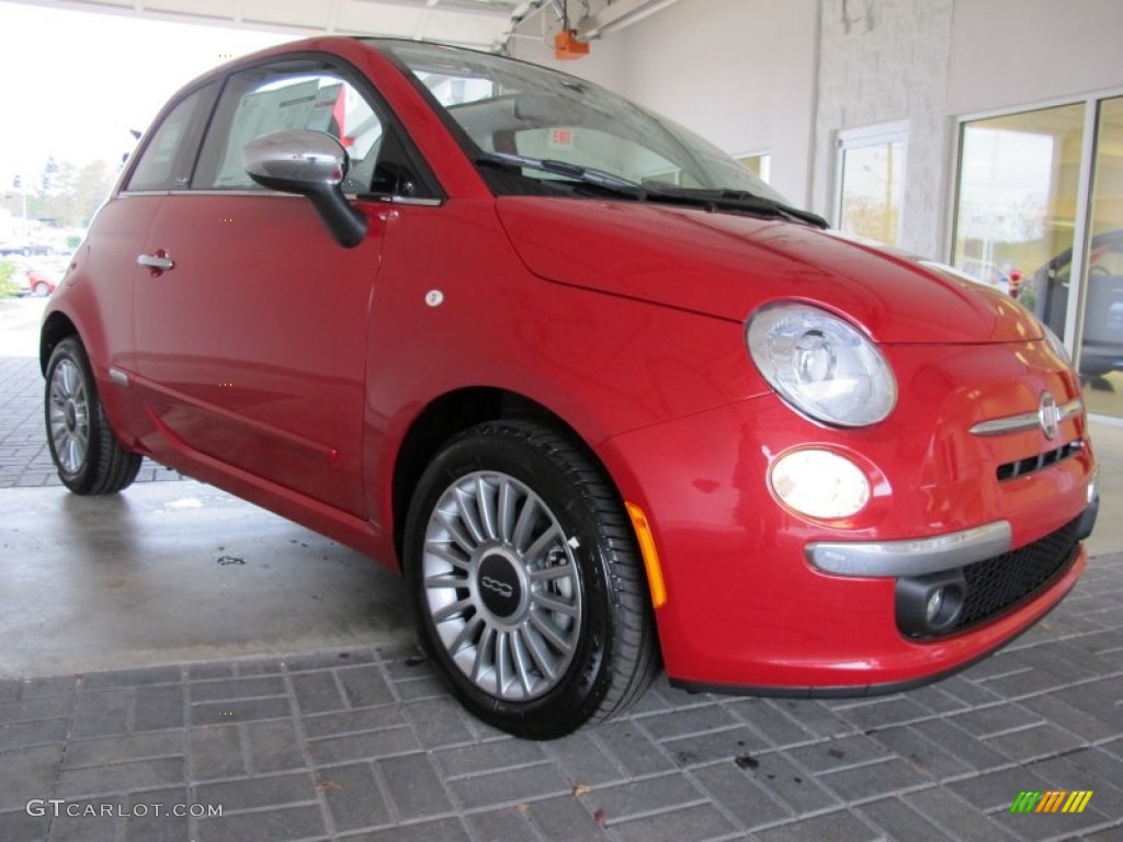 Rosso Brillante (Red) 2012 Fiat 500 c cabrio Lounge Exterior Photo #58108949