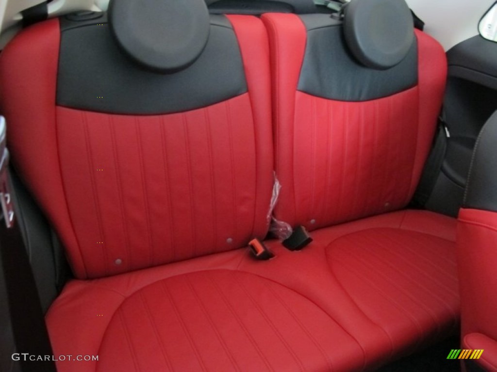 Pelle Rosso/Nera (Red/Black) Interior 2012 Fiat 500 c cabrio Lounge Photo #58108985