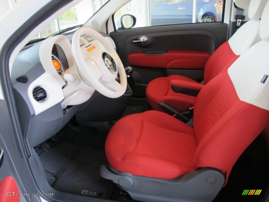 Tessuto Rosso/Avorio (Red/Ivory) Interior 2012 Fiat 500 c cabrio Pop Photo #58109225