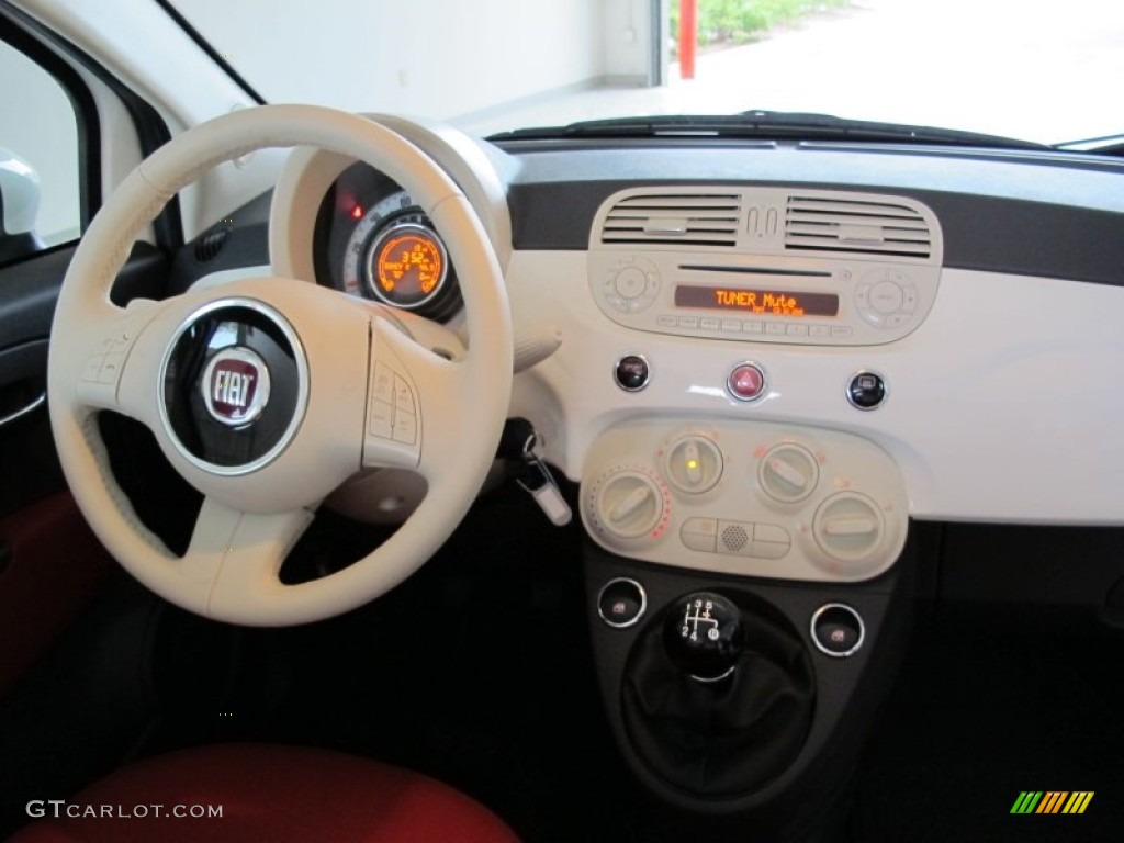 2012 Fiat 500 c cabrio Pop Tessuto Rosso/Avorio (Red/Ivory) Dashboard Photo #58109265
