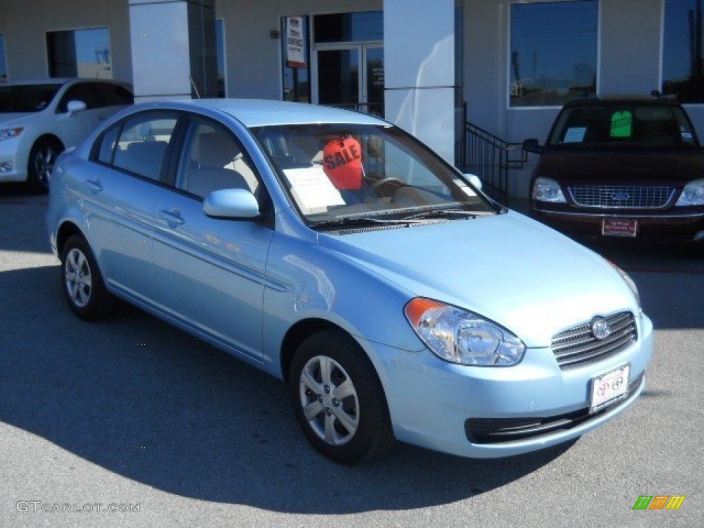 Ice Blue Hyundai Accent