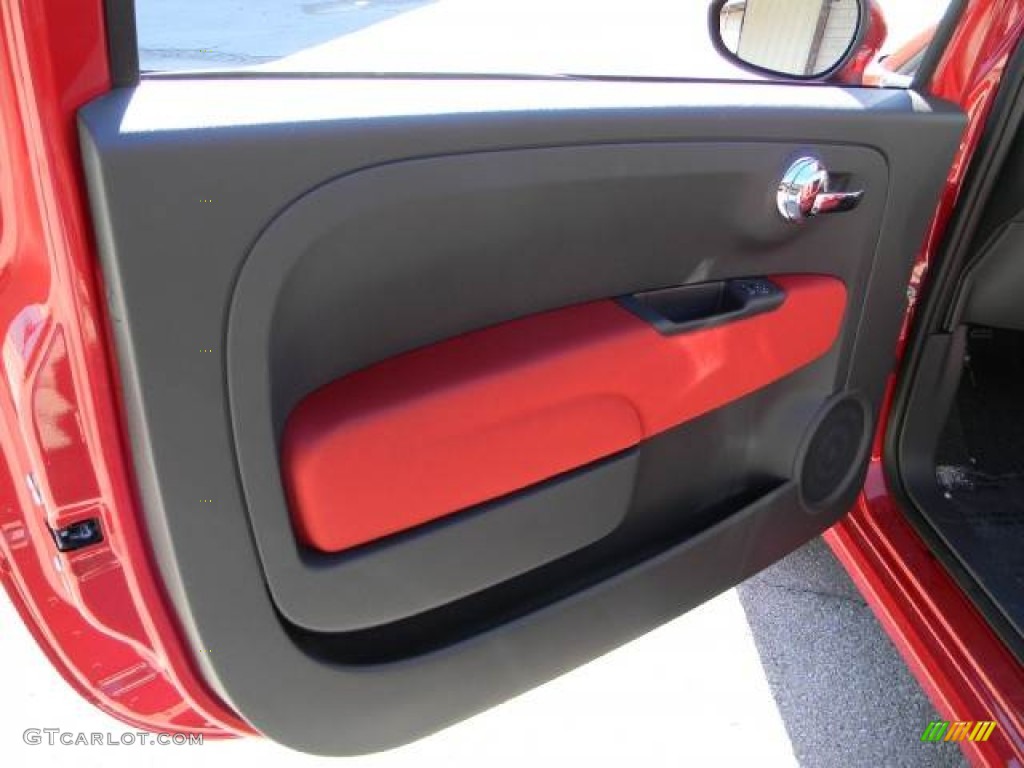 2012 500 c cabrio Pop - Rosso Brillante (Red) / Tessuto Rosso/Avorio (Red/Ivory) photo #9