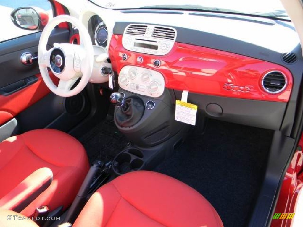 2012 Fiat 500 c cabrio Pop Tessuto Rosso/Avorio (Red/Ivory) Dashboard Photo #58112270
