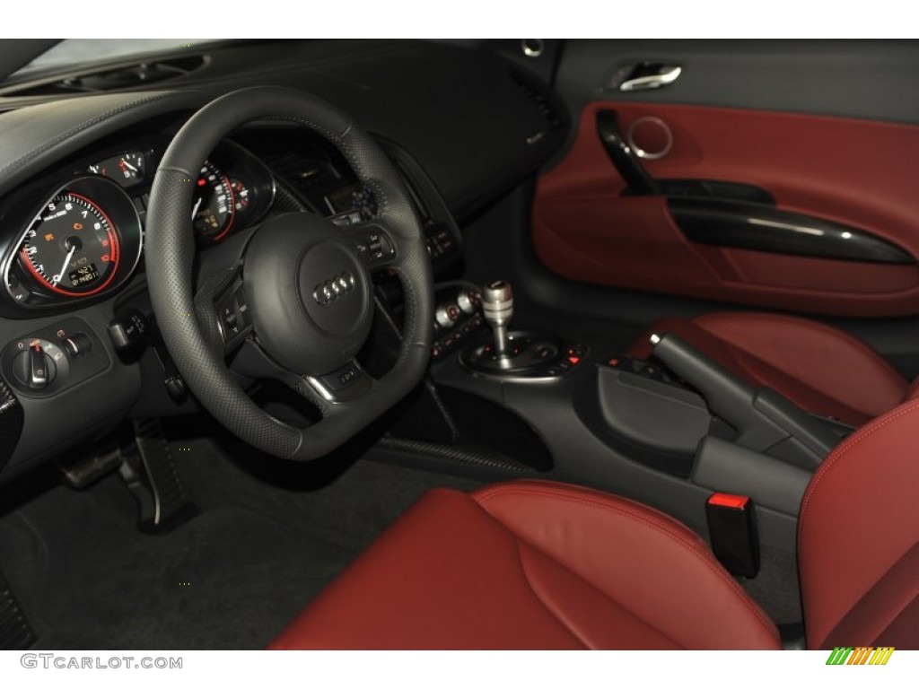 Red Interior 2012 Audi R8 Spyder 5.2 FSI quattro Photo #58113278