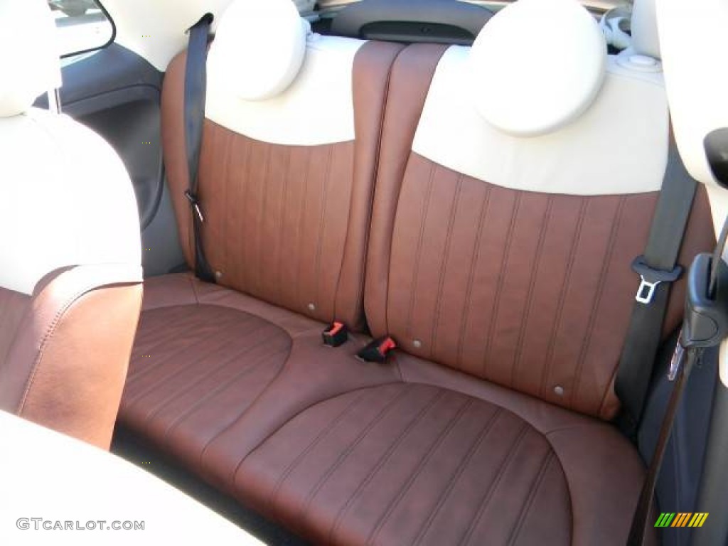Pelle Marrone/Avorio (Brown/Ivory) Interior 2012 Fiat 500 c cabrio Lounge Photo #58113708