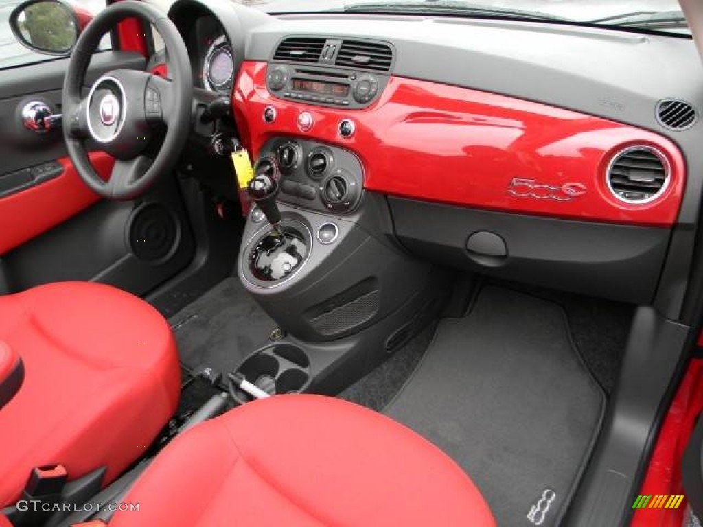 2012 Fiat 500 c cabrio Pop Tessuto Rosso/Nero (Red/Black) Dashboard Photo #58115381