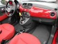 Tessuto Rosso/Nero (Red/Black) 2012 Fiat 500 c cabrio Pop Dashboard