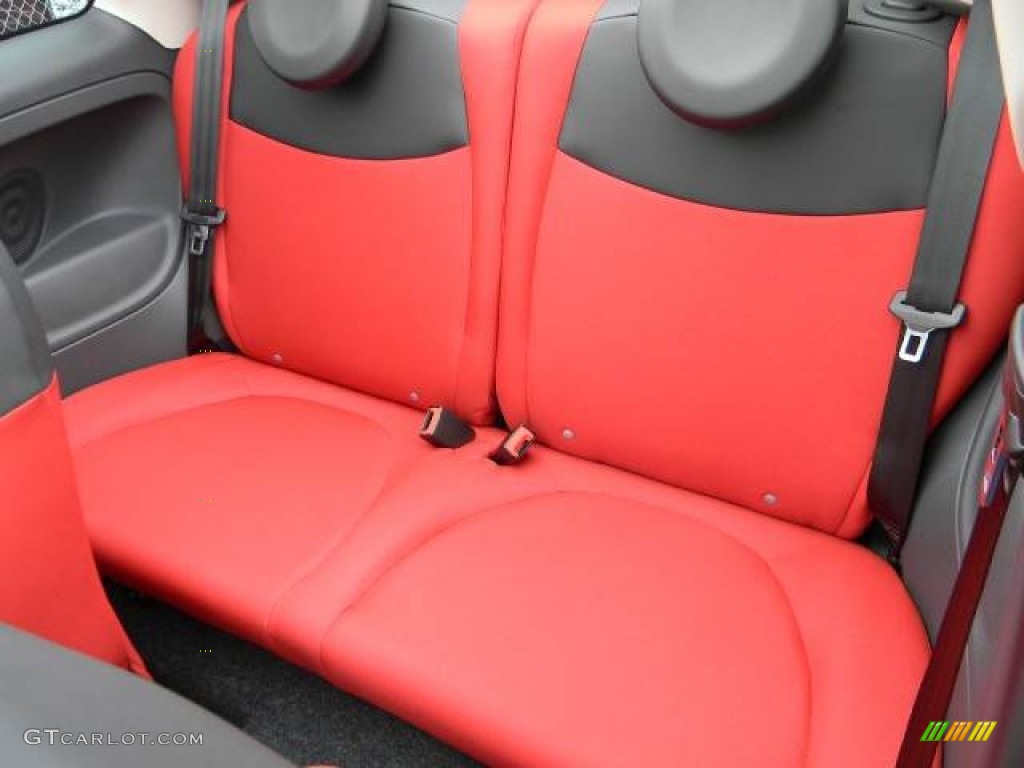 Tessuto Rosso/Nero (Red/Black) Interior 2012 Fiat 500 c cabrio Pop Photo #58115417
