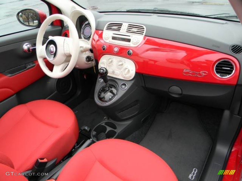 2012 Fiat 500 c cabrio Pop Tessuto Rosso/Avorio (Red/Ivory) Dashboard Photo #58115471