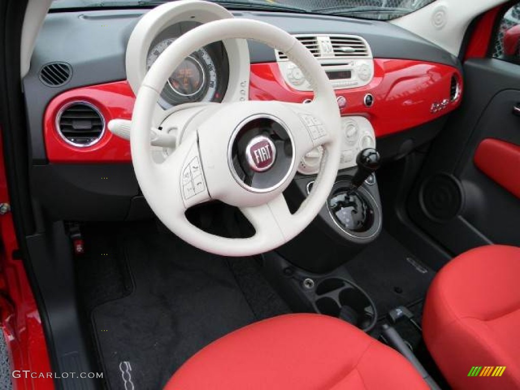 Tessuto Rosso/Avorio (Red/Ivory) Interior 2012 Fiat 500 c cabrio Pop Photo #58115484