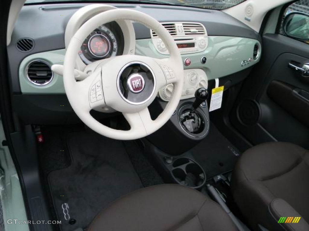 Tessuto Marrone/Avorio (Brown/Ivory) Interior 2012 Fiat 500 c cabrio Pop Photo #58115705