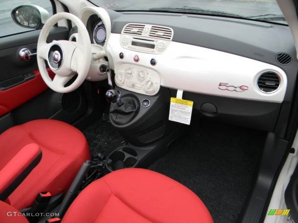 2012 Fiat 500 c cabrio Pop Tessuto Rosso/Avorio (Red/Ivory) Dashboard Photo #58115774