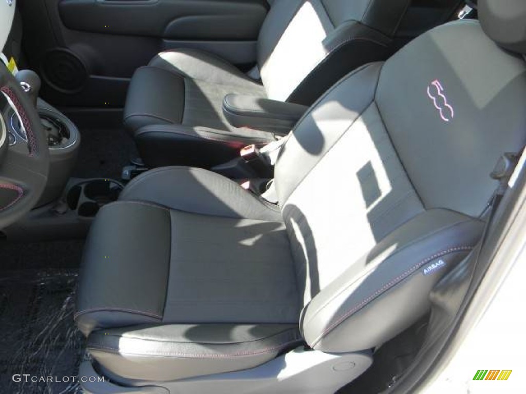 Pelle Nera/Nera (Black/Black) Interior 2012 Fiat 500 Pink Ribbon Limited Edition Photo #58115789