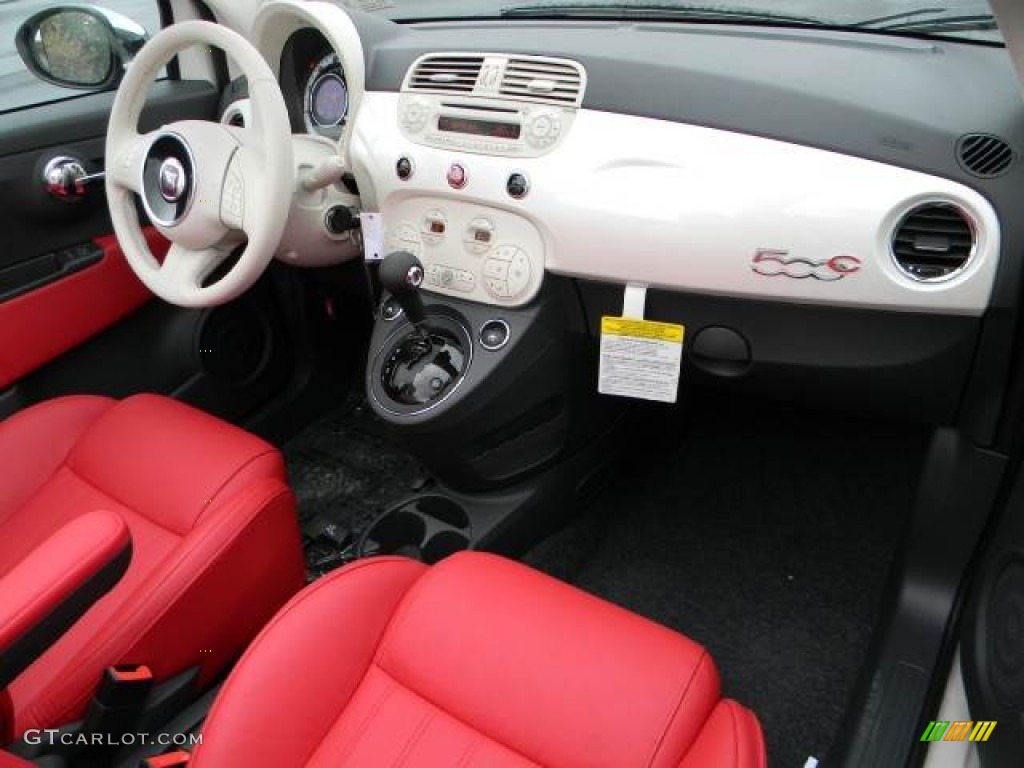 2012 Fiat 500 c cabrio Lounge Tessuto Rosso/Avorio (Red/Ivory) Dashboard Photo #58115939