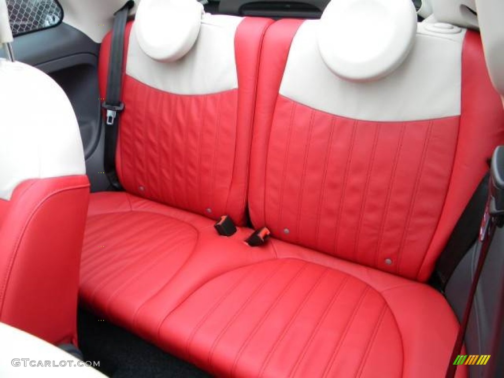 Tessuto Rosso/Avorio (Red/Ivory) Interior 2012 Fiat 500 c cabrio Lounge Photo #58115978