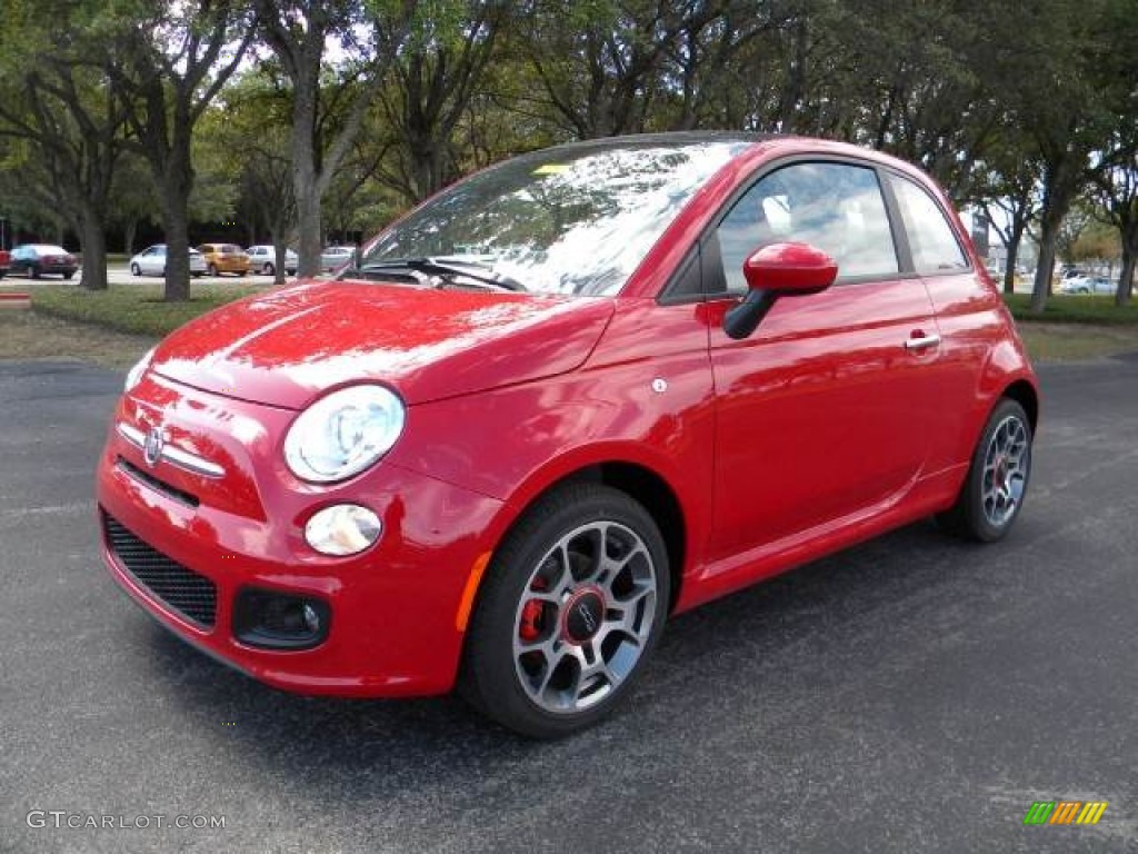 2012 500 Sport - Rosso (Red) / Sport Tessuto Nero/Nero (Black/Black) photo #1