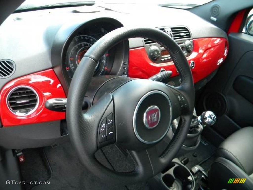 2012 500 Sport - Rosso (Red) / Sport Tessuto Nero/Nero (Black/Black) photo #7