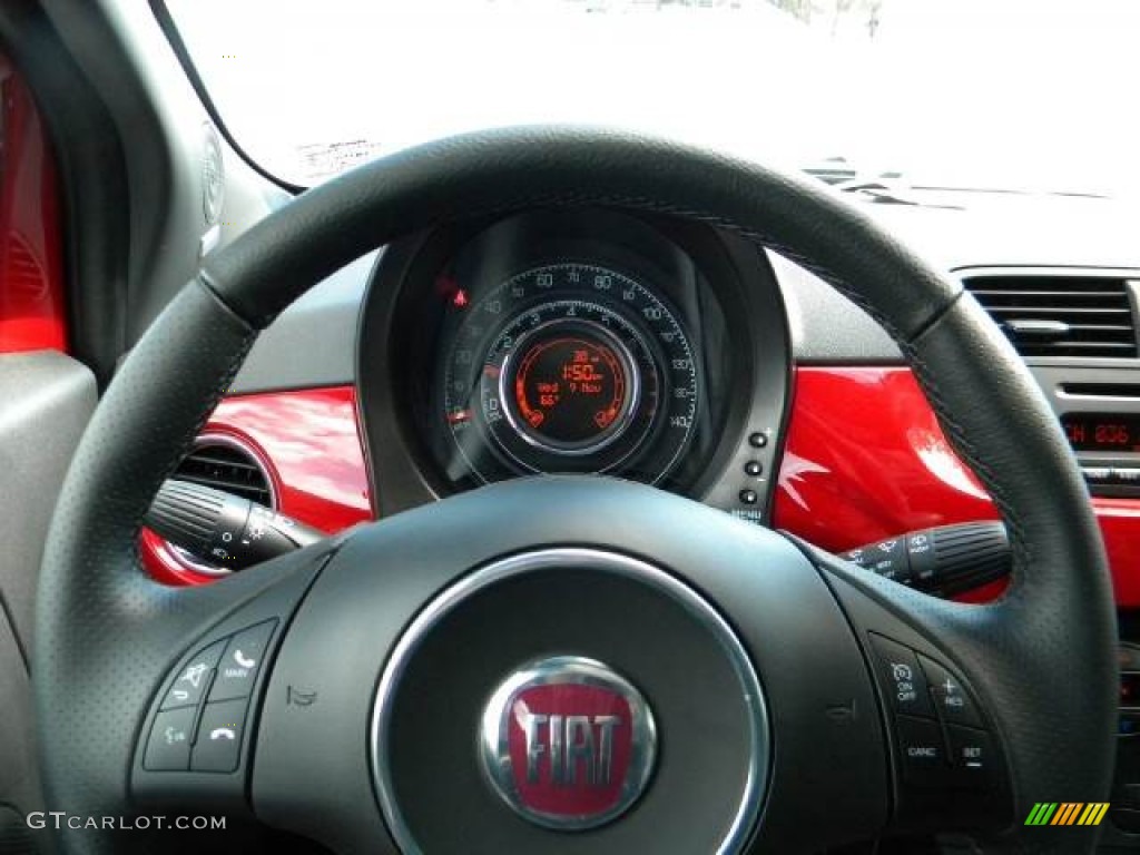 2012 500 Sport - Rosso (Red) / Sport Tessuto Nero/Nero (Black/Black) photo #9