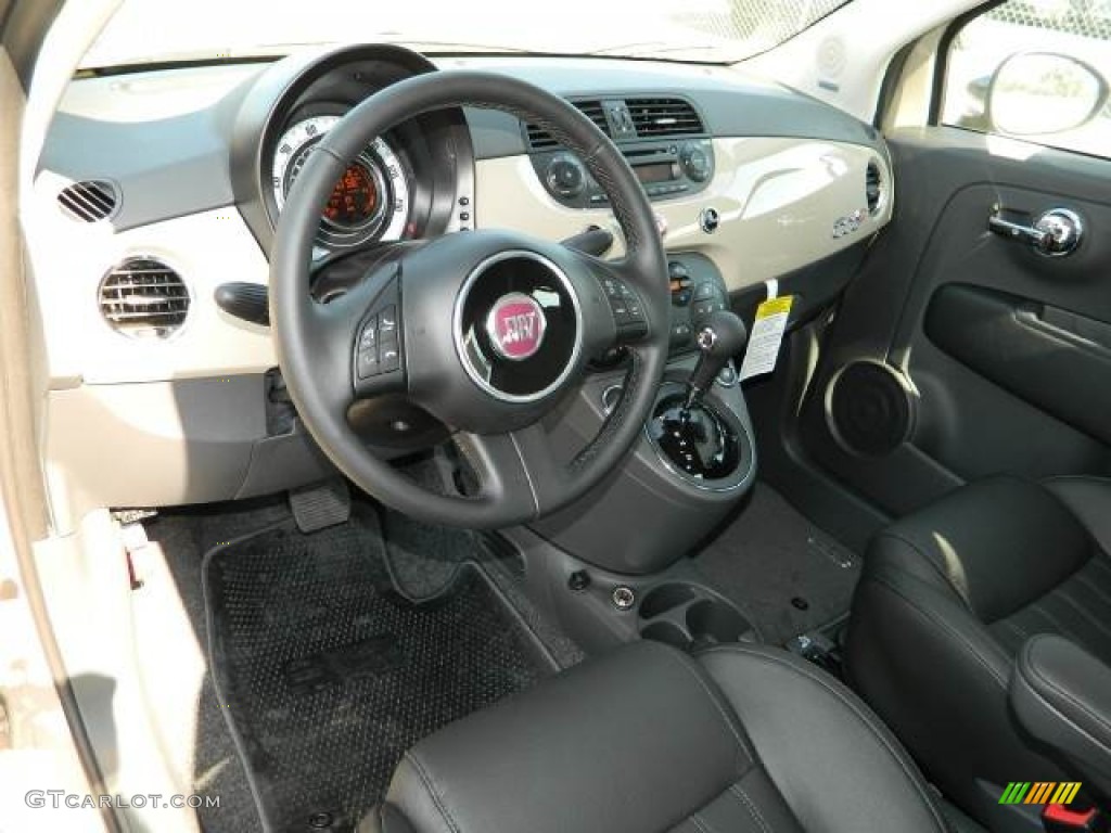 Pelle Nera/Nera (Black/Black) Interior 2012 Fiat 500 c cabrio Lounge Photo #58118354