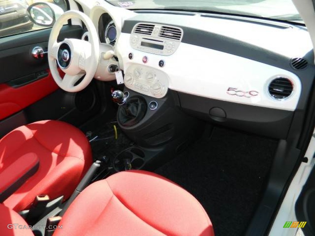 2012 Fiat 500 c cabrio Pop Tessuto Rosso/Avorio (Red/Ivory) Dashboard Photo #58118669