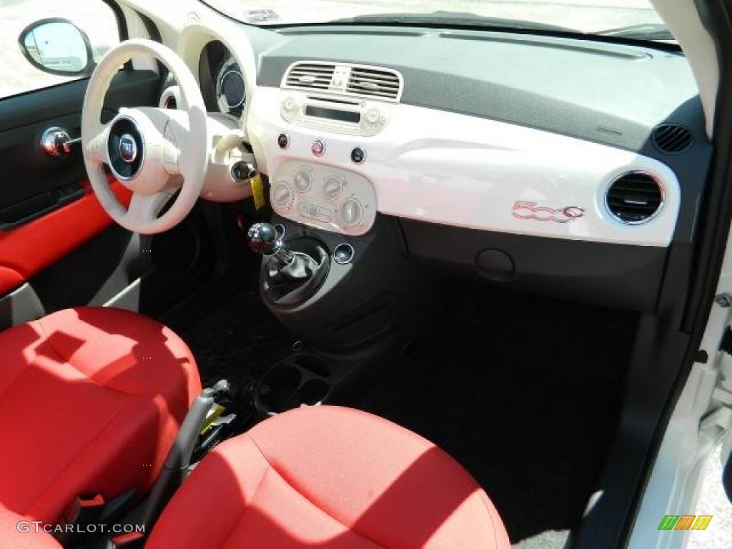 2012 Fiat 500 c cabrio Pop Tessuto Rosso/Avorio (Red/Ivory) Dashboard Photo #58118828