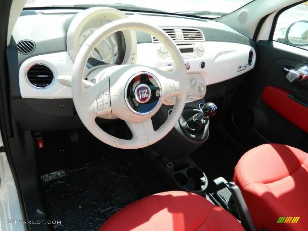 2012 Fiat 500 c cabrio Pop Tessuto Rosso/Avorio (Red/Ivory) Dashboard Photo #58118846