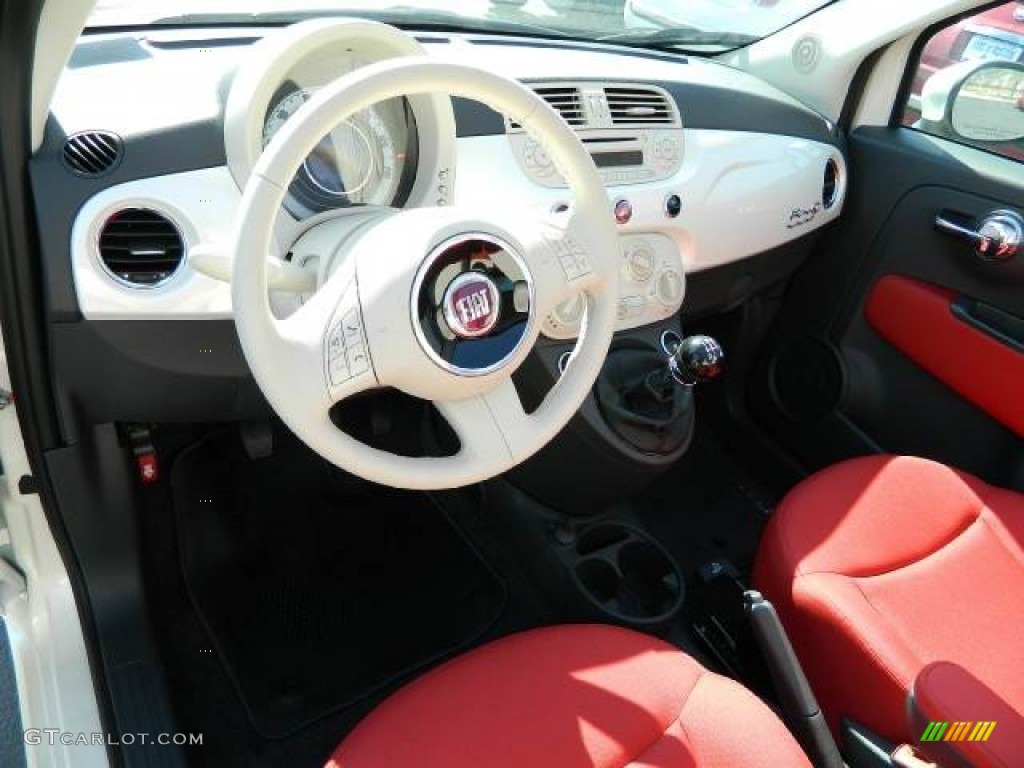 2012 Fiat 500 c cabrio Pop Tessuto Rosso/Avorio (Red/Ivory) Dashboard Photo #58118921