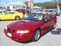 2000 Laser Red Metallic Ford Mustang V6 Convertible  photo #17