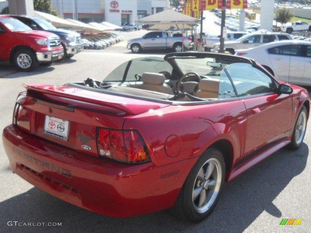 2000 Mustang V6 Convertible - Laser Red Metallic / Medium Parchment photo #21