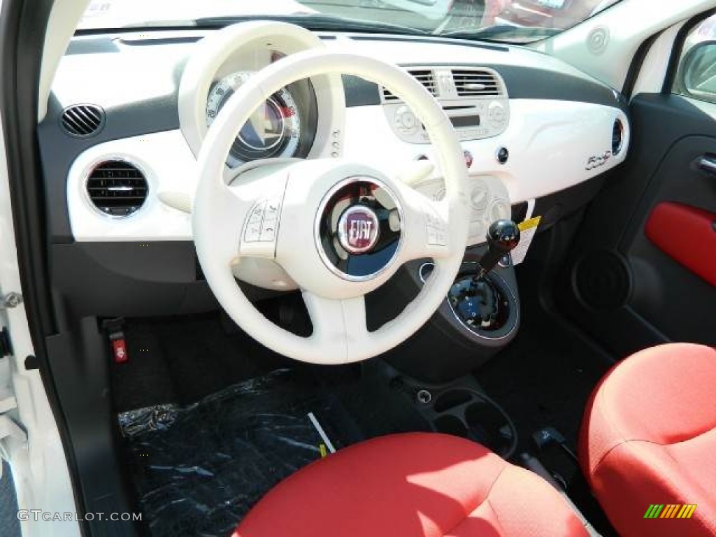 2012 Fiat 500 c cabrio Pop Tessuto Rosso/Avorio (Red/Ivory) Dashboard Photo #58120457