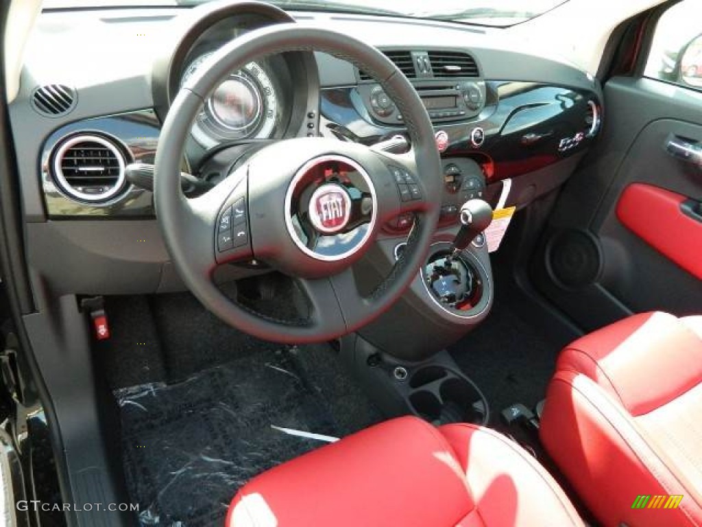 2012 Fiat 500 c cabrio Lounge Pelle Rosso/Nera (Red/Black) Dashboard Photo #58120856