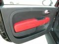 Pelle Rosso/Nera (Red/Black) 2012 Fiat 500 c cabrio Lounge Door Panel