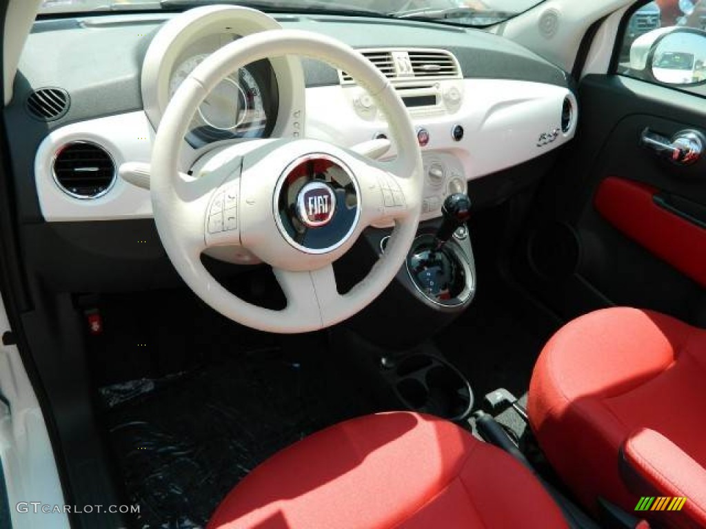 2012 Fiat 500 c cabrio Pop Tessuto Rosso/Avorio (Red/Ivory) Dashboard Photo #58120931