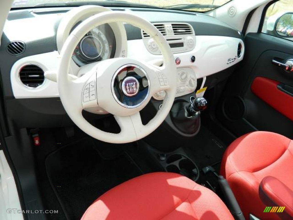 2012 Fiat 500 c cabrio Pop Tessuto Rosso/Avorio (Red/Ivory) Dashboard Photo #58121018
