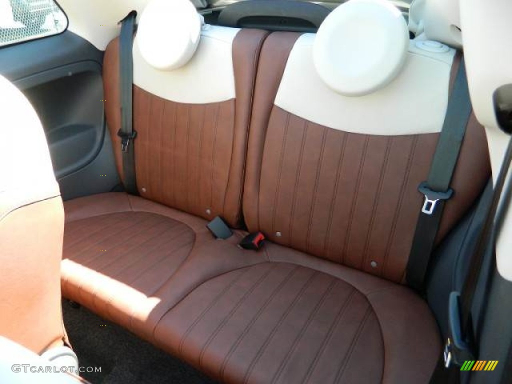 Pelle Marrone/Avorio (Brown/Ivory) Interior 2012 Fiat 500 c cabrio Lounge Photo #58121114