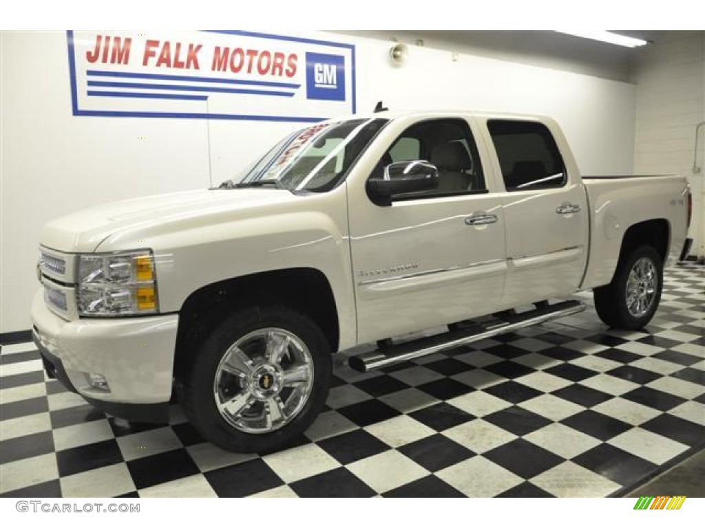 2012 Silverado 1500 LTZ Crew Cab 4x4 - White Diamond Tricoat / Light Cashmere/Dark Cashmere photo #1