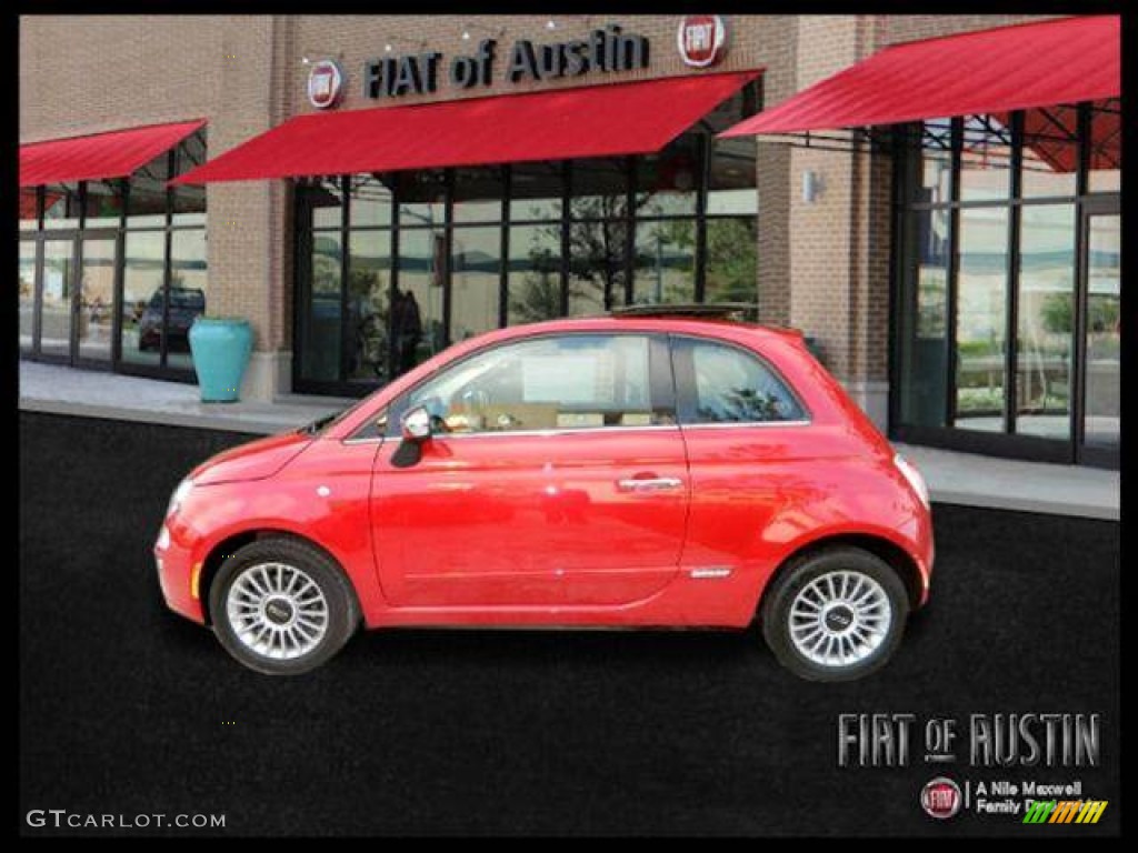 2012 500 Lounge - Rosso Brillante (Red) / Pelle Rosso/Nera (Red/Black) photo #2
