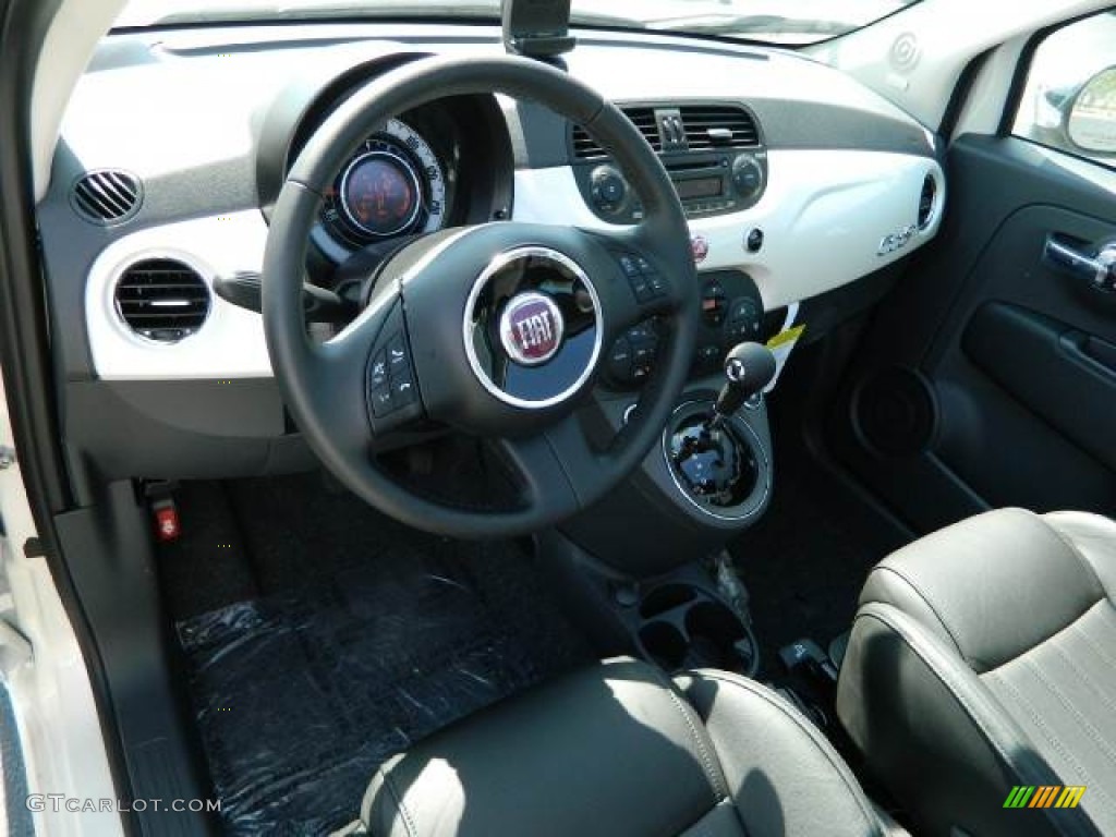 2012 Fiat 500 c cabrio Lounge Pelle Nera/Nera (Black/Black) Dashboard Photo #58122835