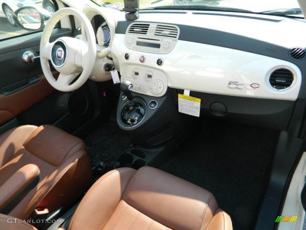 2012 Fiat 500 c cabrio Lounge Pelle Marrone/Avorio (Brown/Ivory) Dashboard Photo #58122935